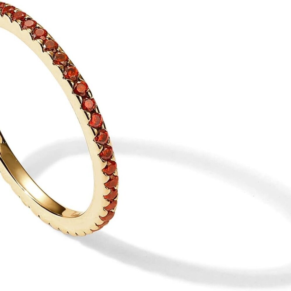 14K Gold Plated Sterling Silver Colored CZ Stones Stackable Ring | Simulated Dia